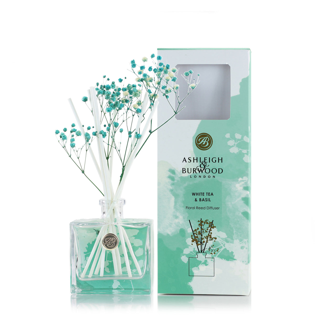 Ashleigh & Burwood Life in Bloom Floral Reed Diffuser - White Tea & Basil