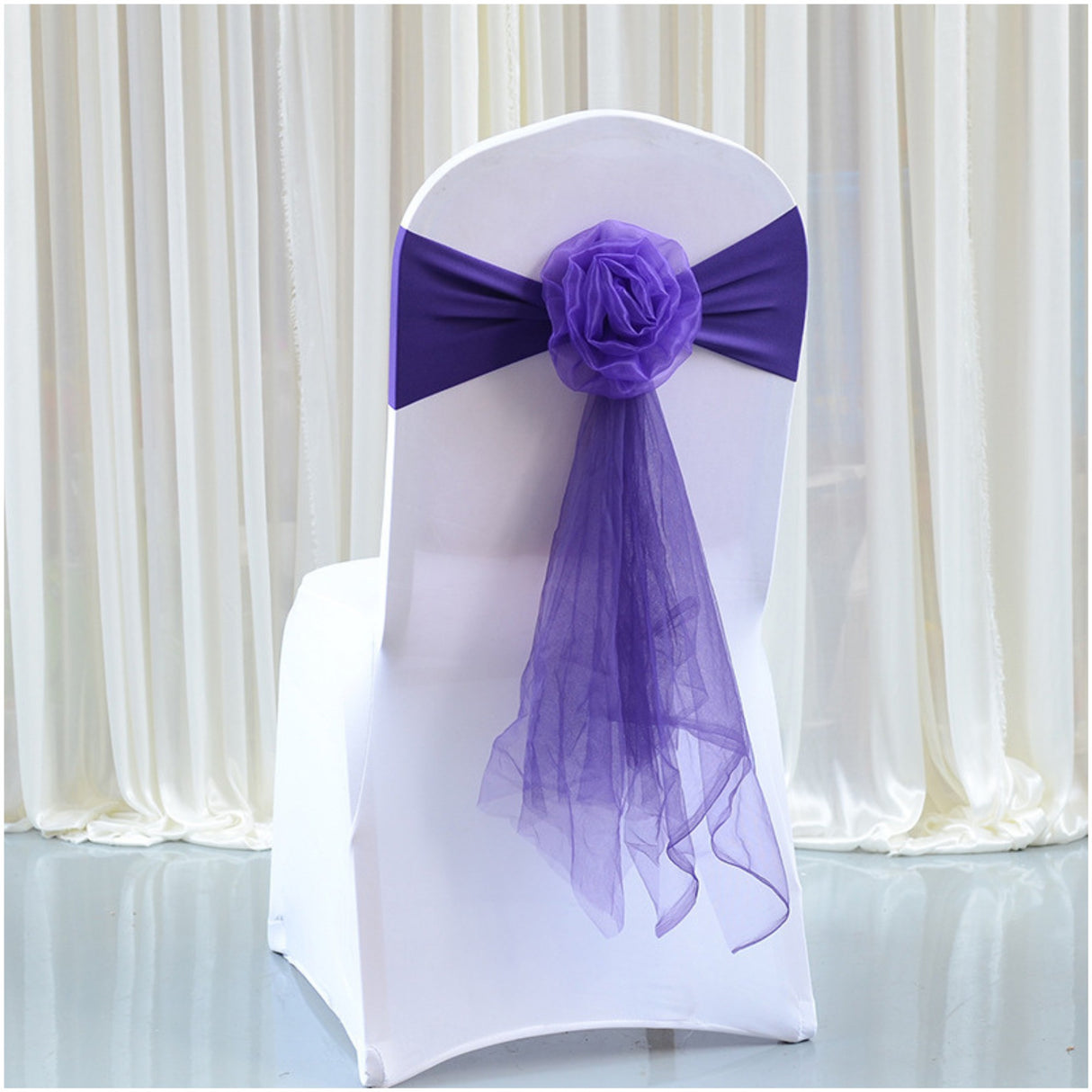 Stretch Chair Cover Band with Rosette - Various Colours