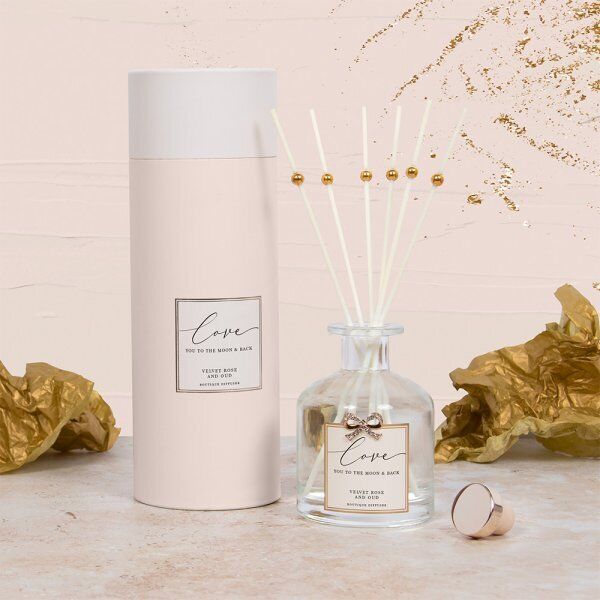 Boutique Reed Diffuser with Encrusted Bow Embellishment - Family Friend Love