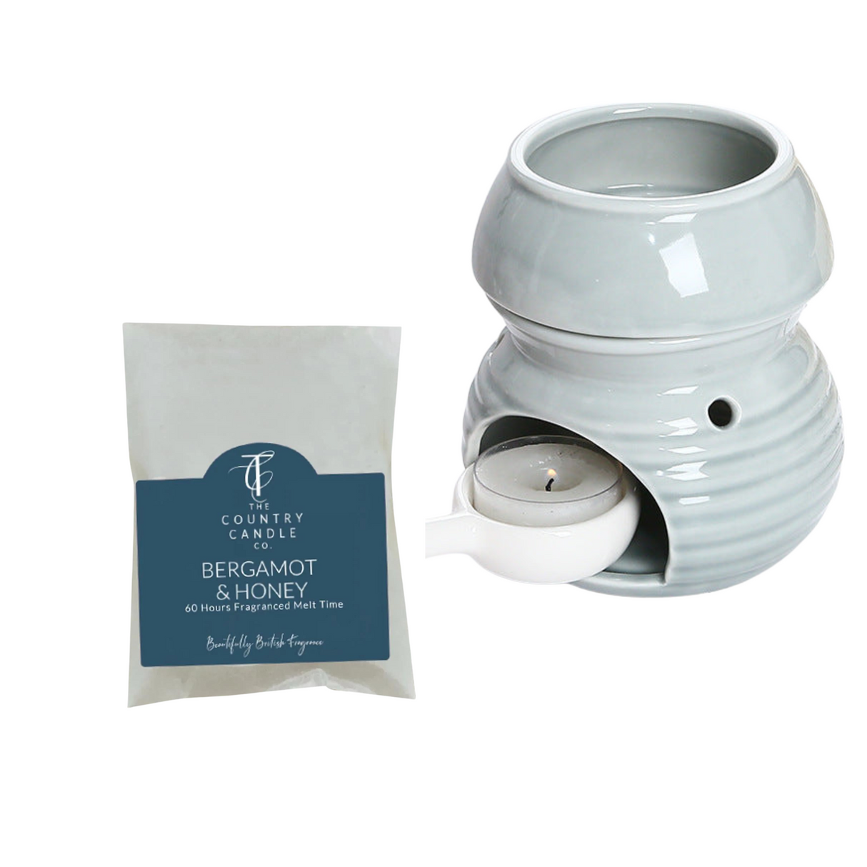 Wax Melt Burner with Tea Light Spoon - Free Country Candle Wax Melt