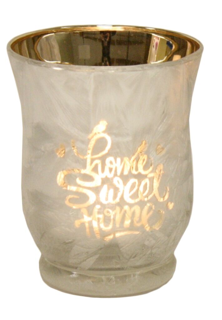 Home Sweet Home Tealight candle Holder Gift in Gold or Silver (New Home Gift)