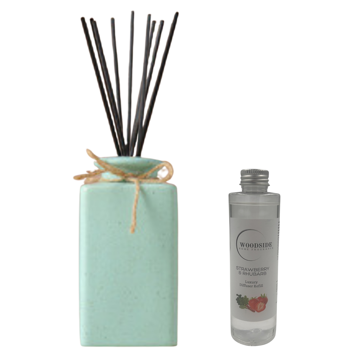Woodside Pastel Green Ceramic Reed Diffuser Vase with Woodside Luxury Refill
