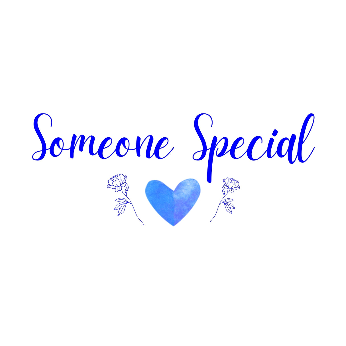 Heart & Flowers Design Mugs - Blue