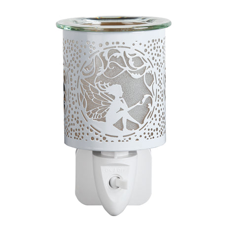 white & gold fairy design plug in wax burner
