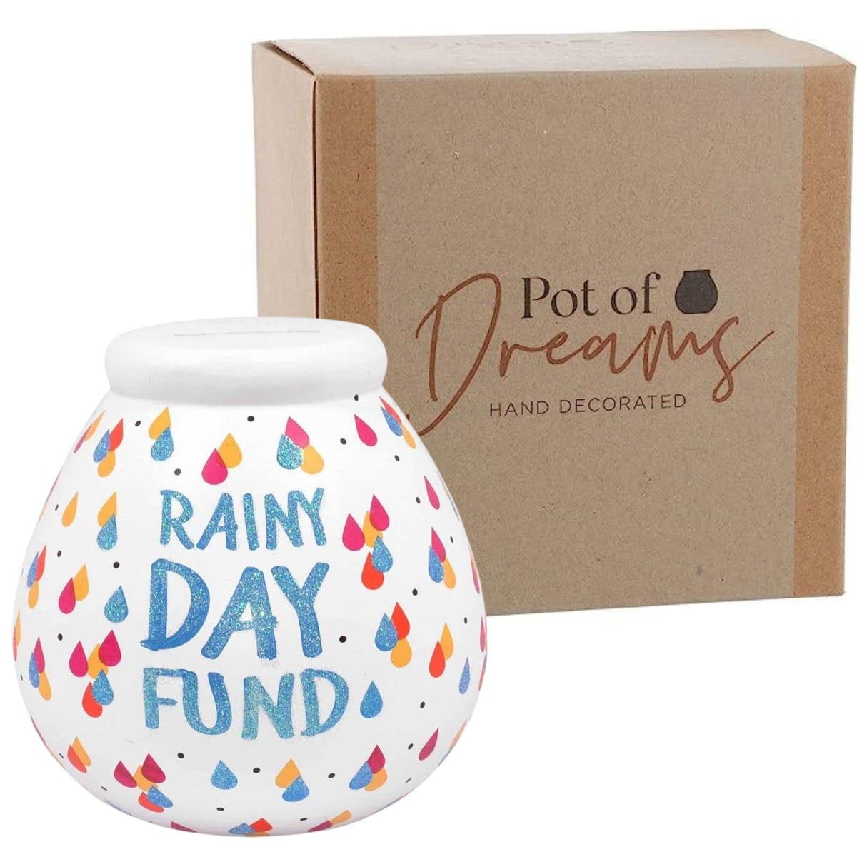 Pot of Dreams Money Box Savings Jar - Rainy Day Fund