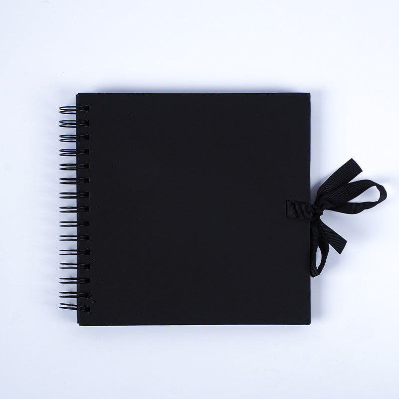 ribbon tie scap book style photo album black