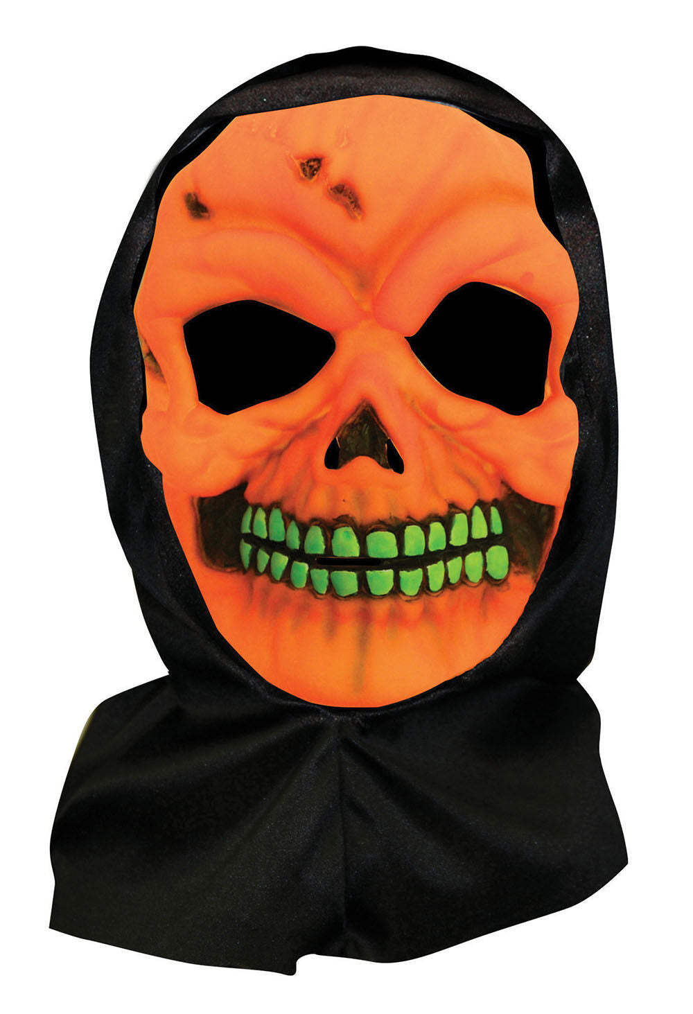 Neon Skull Overhead Rubber Hooded Halloween Fancy Dress Face Masks
