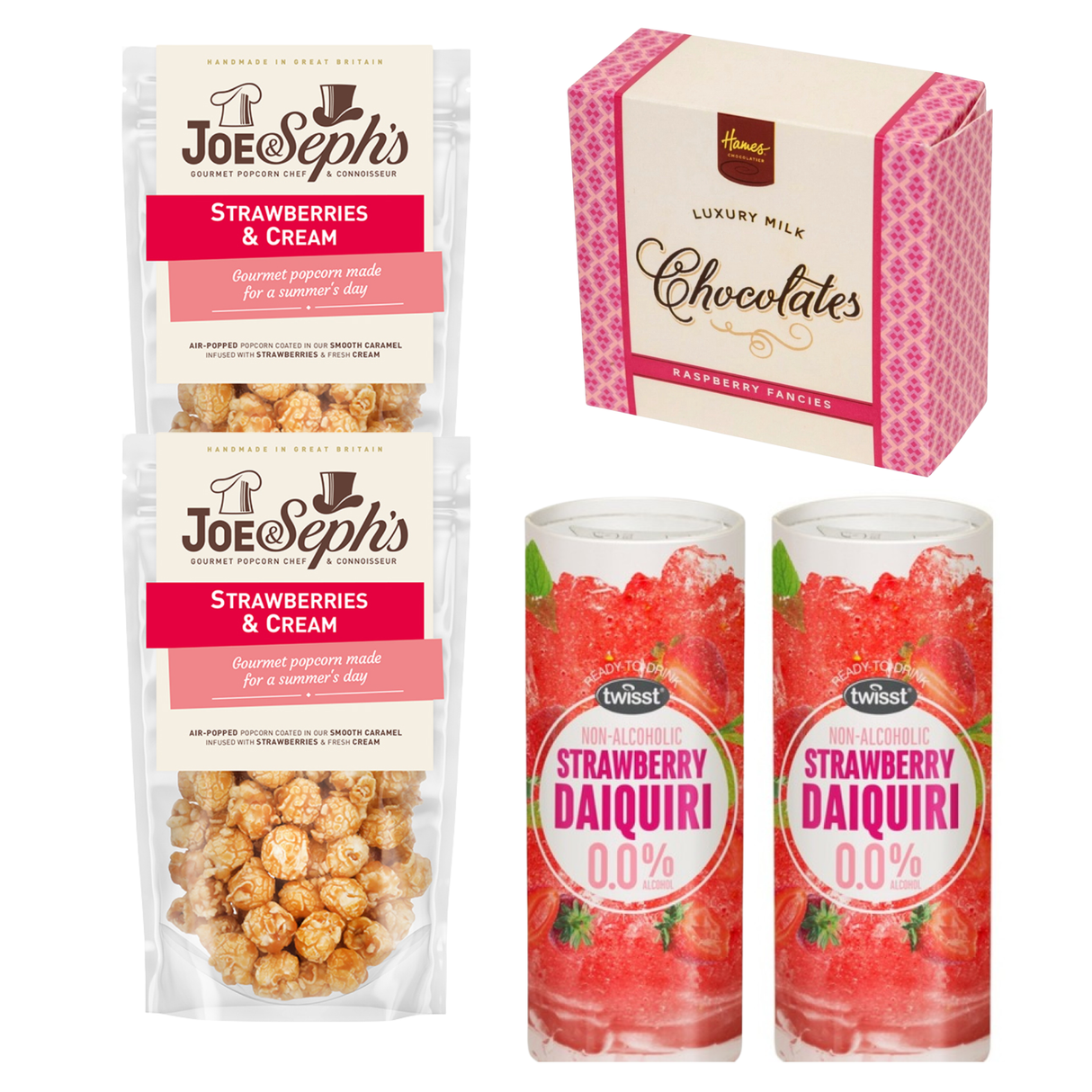 Strawberry Daquiri & Popcorn Film Couple Snack Pack