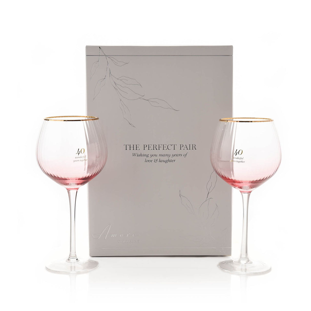Amore Set of 2 Gin Glasses - 40th
