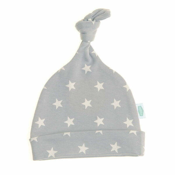 Ziggle Baby Cotton Hat - Grey & White Stars