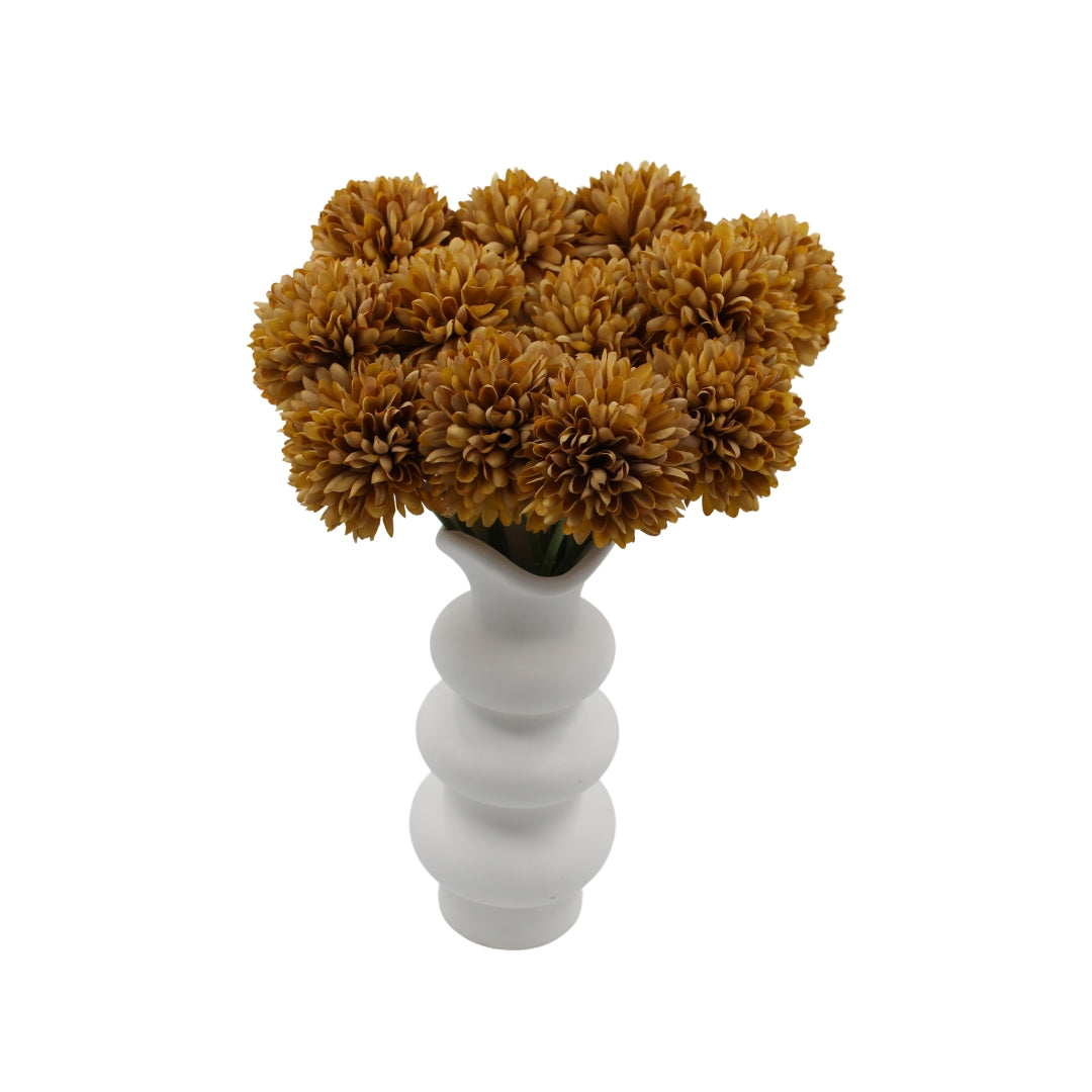 Woodside Home Living Artificial Chrysanthemum Ball Flowers light brown