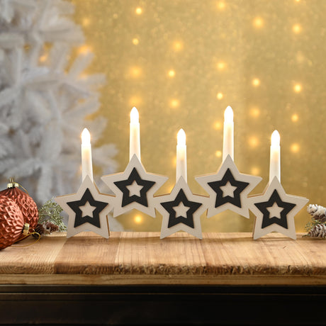 Christmas LED Light Up Candle Bridge - Stars