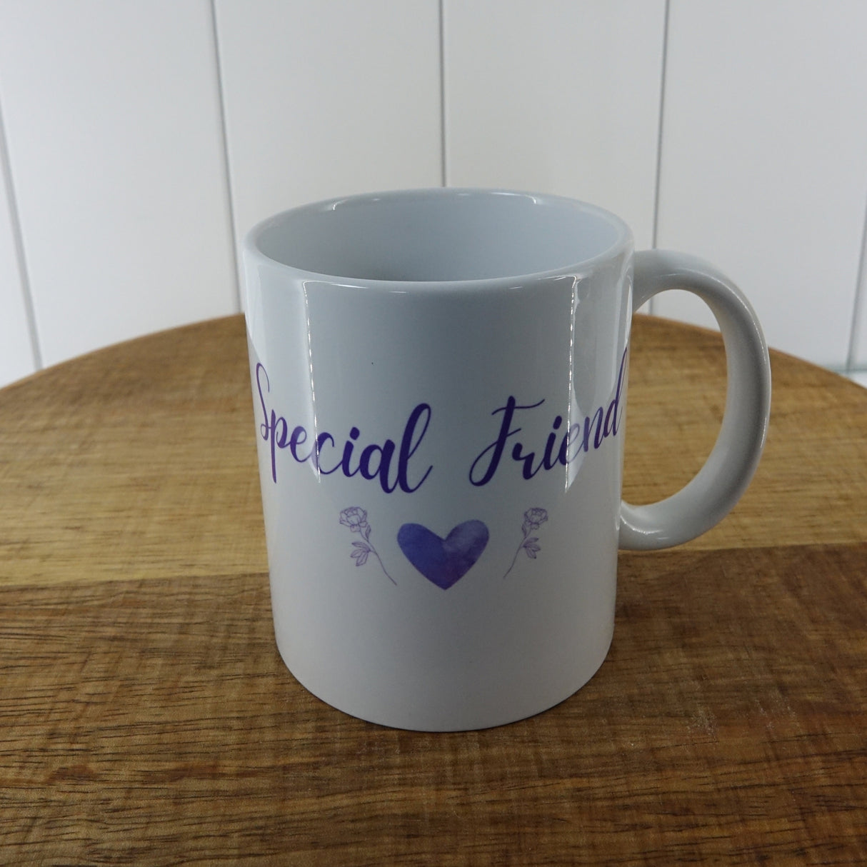 Heart & Flowers Design Mugs - Purple