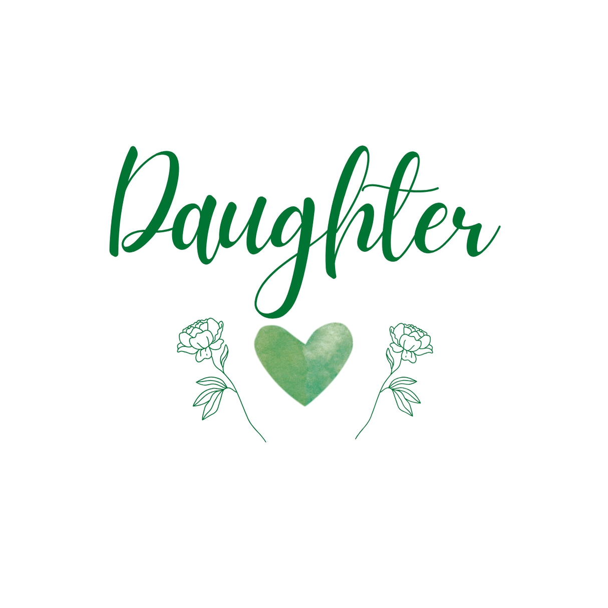 Personalised Custom Heart & Flowers Design Mugs - Green