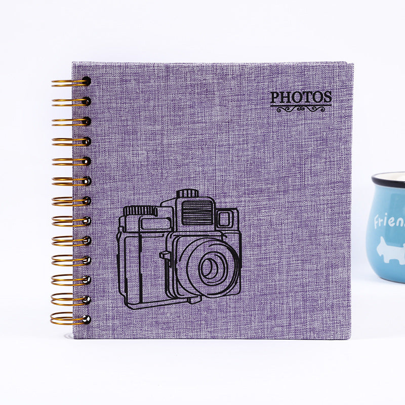 Woodside Home Living Linen Cover Scrap Book Style Photo Album 17cm x 17cm - lilac