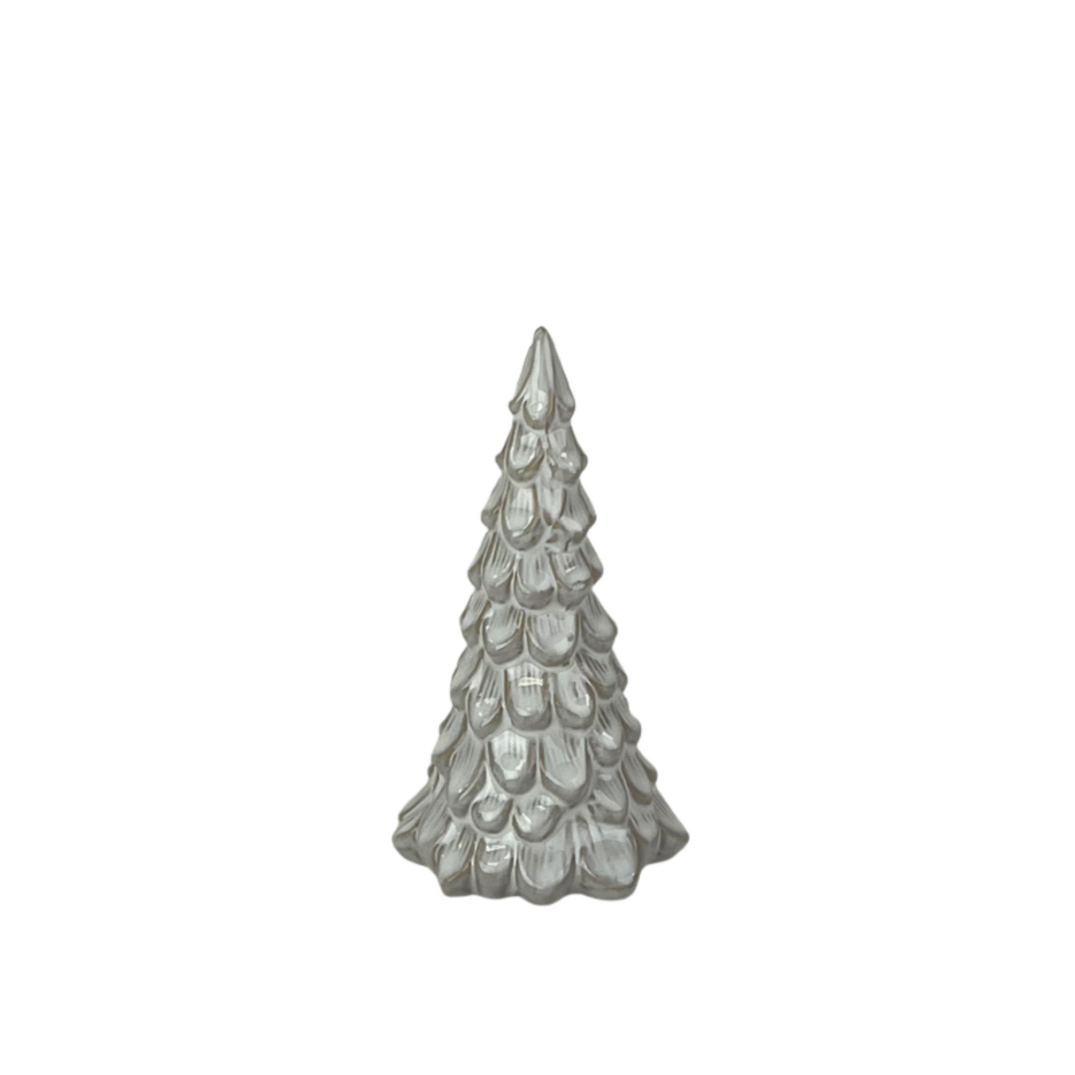 Glazed Ceramic Tree Ornaments with Textured Detail small