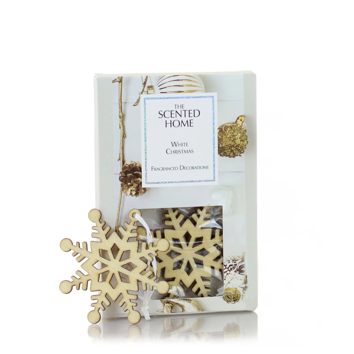 Ashleigh & Burwood Fragranced Wooden Snowflake Hanging Decorations - Festive Fragrances white christmas