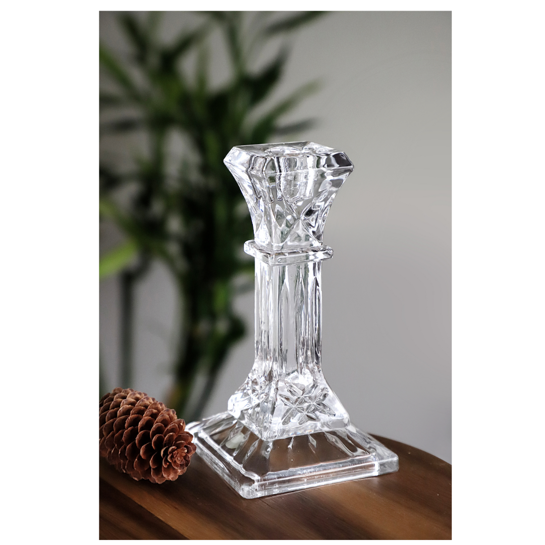 Woodside Home Living Modern Style Glass Dinner Candle Holder