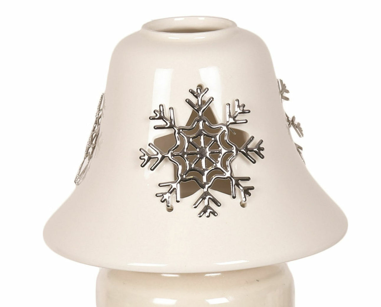Festive candle shade with snowflake design for large candles