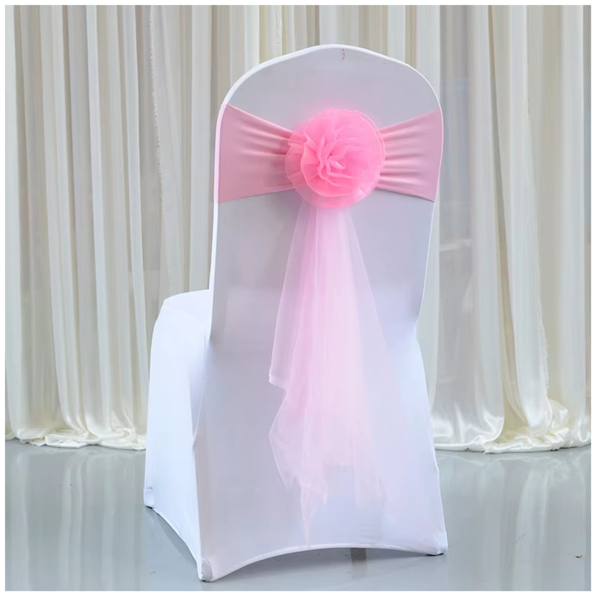 Stretch Chair Cover Band with Rosette - Various Colours