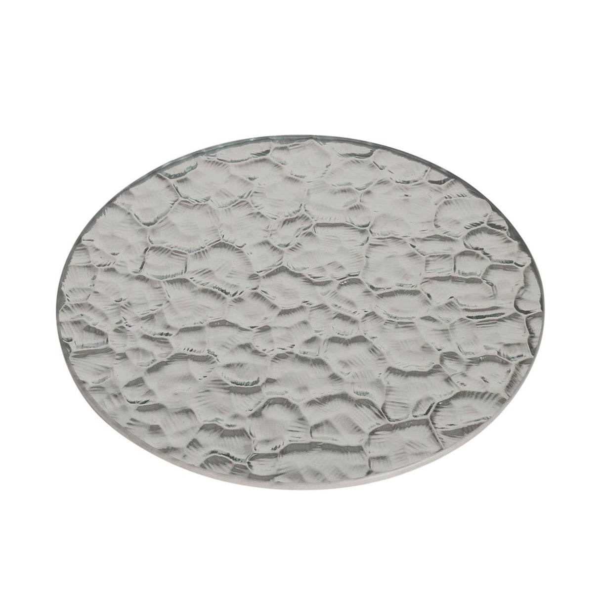 Aroma Textured Glass Candle Plate 20cm - Various Colours