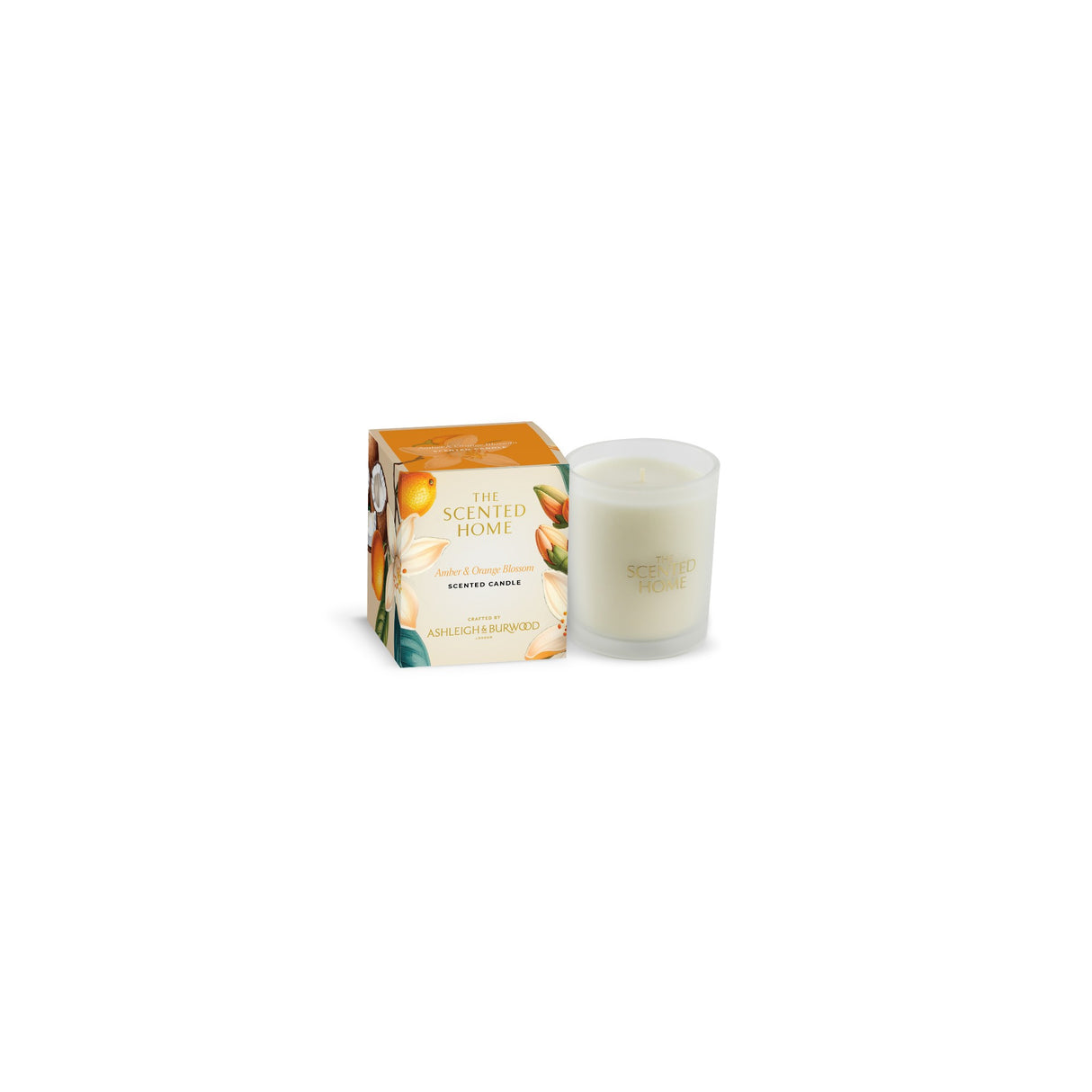 Ashleigh & Burwood New Scented Home Glass Candle - Amber & Orange Blossom
