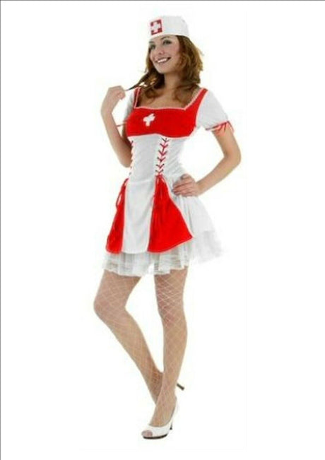 Sexy Nurse Dress Fancy Dress Costume Size12-14