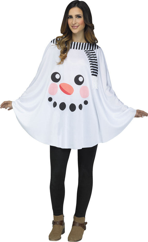 Printed Poncho (Snowman)