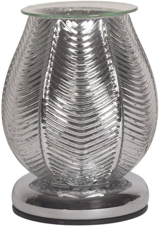 silver ribbed electric wax melt burner