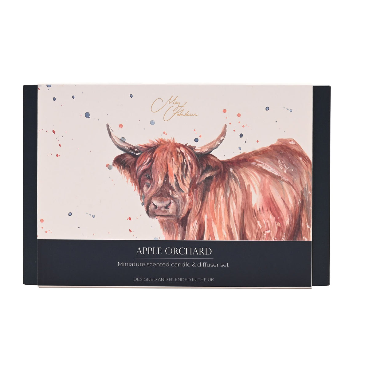 Meg Hawkins Highland Cow Mini Candle & Reed Diffuser Gift Set - Apple Orchard