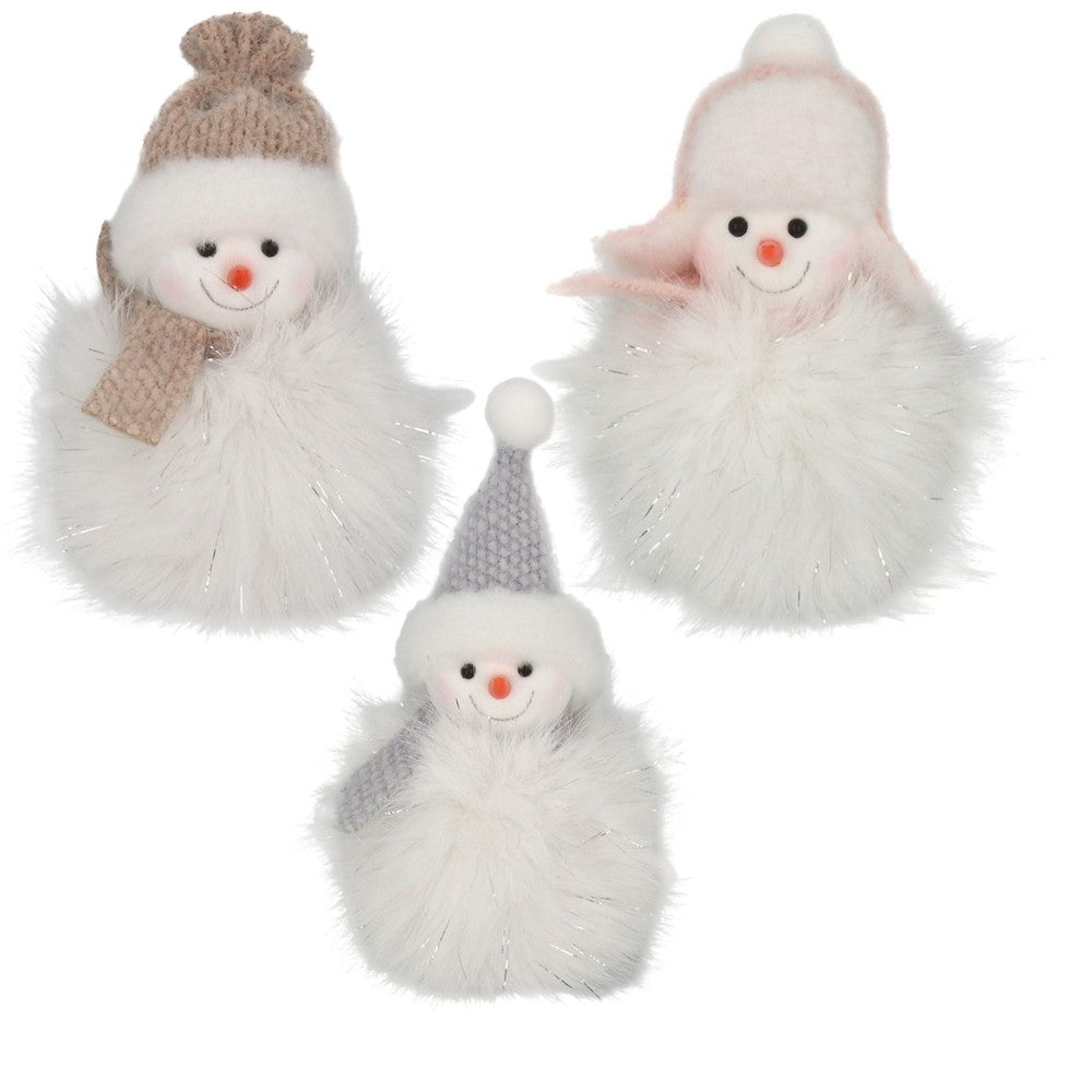 Christmas Sparkle Sitting Snowman Decorations - Various