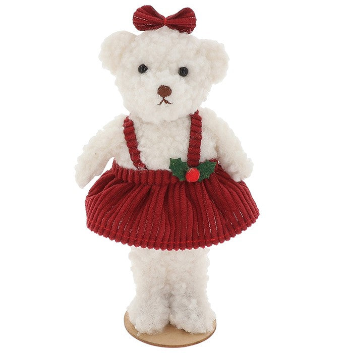 Christmas Cutie Mr Bear Standing Decorations - Cream (Mrs)