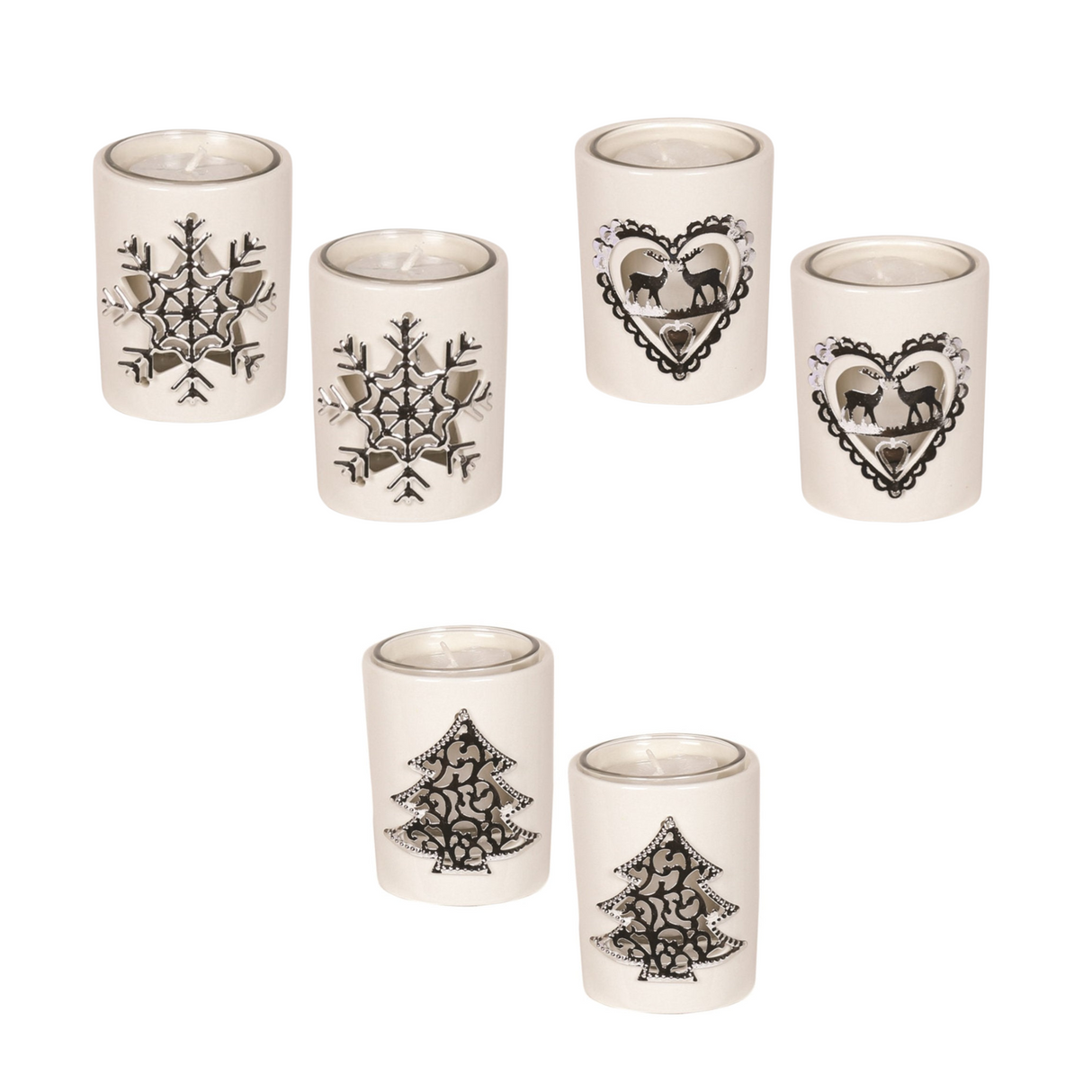 Aromatize Christmas Festive Votive or Tea Light Candle Holders (2)