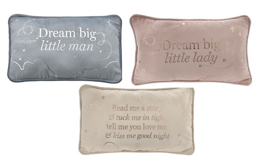 Bambino Velvet Cushion - For Babys Nursery Various Sentiments Gift Idea