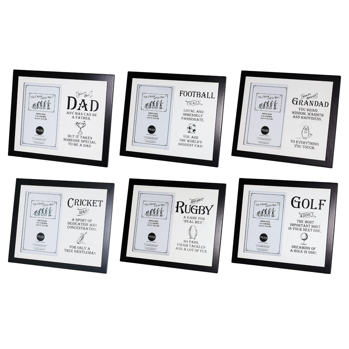 Ultimate Man Gift Photo Frame 4x6" - Various Designs