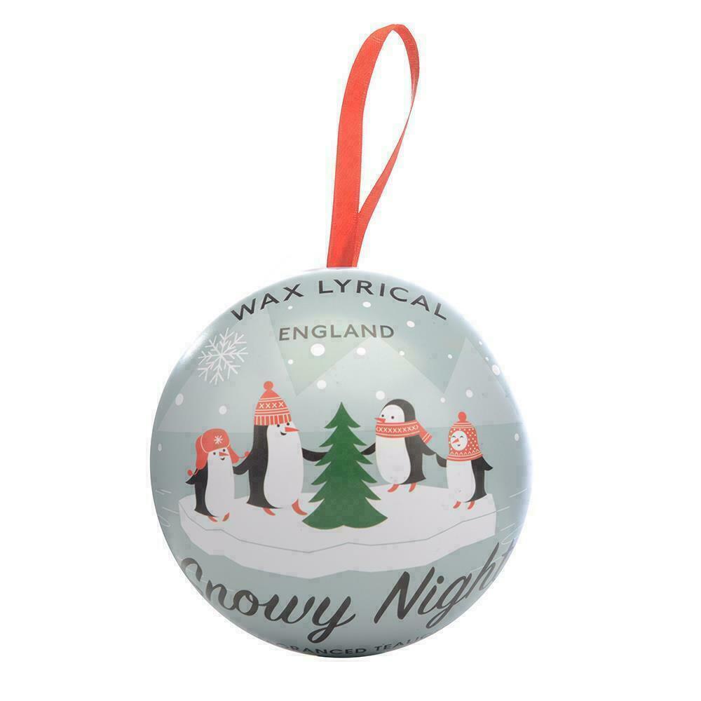 Wax Lyrical Christmas Bauble Filled with 9 Tea Light Candles snowy night