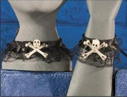 Gothic Horror Skull Designs Halloween Choker & Bracelet Costume Jewellery Set