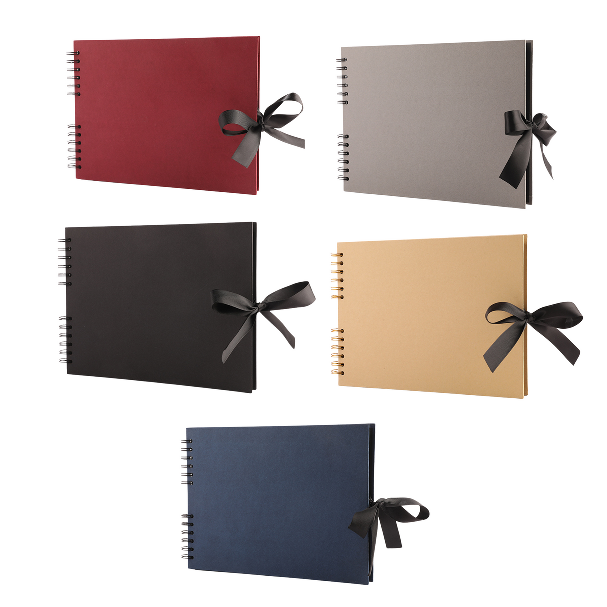 Woodside Home Living Ribbon Tie Scrap Book Style Photo Album 29cm x 21.5cm - Various Colours
