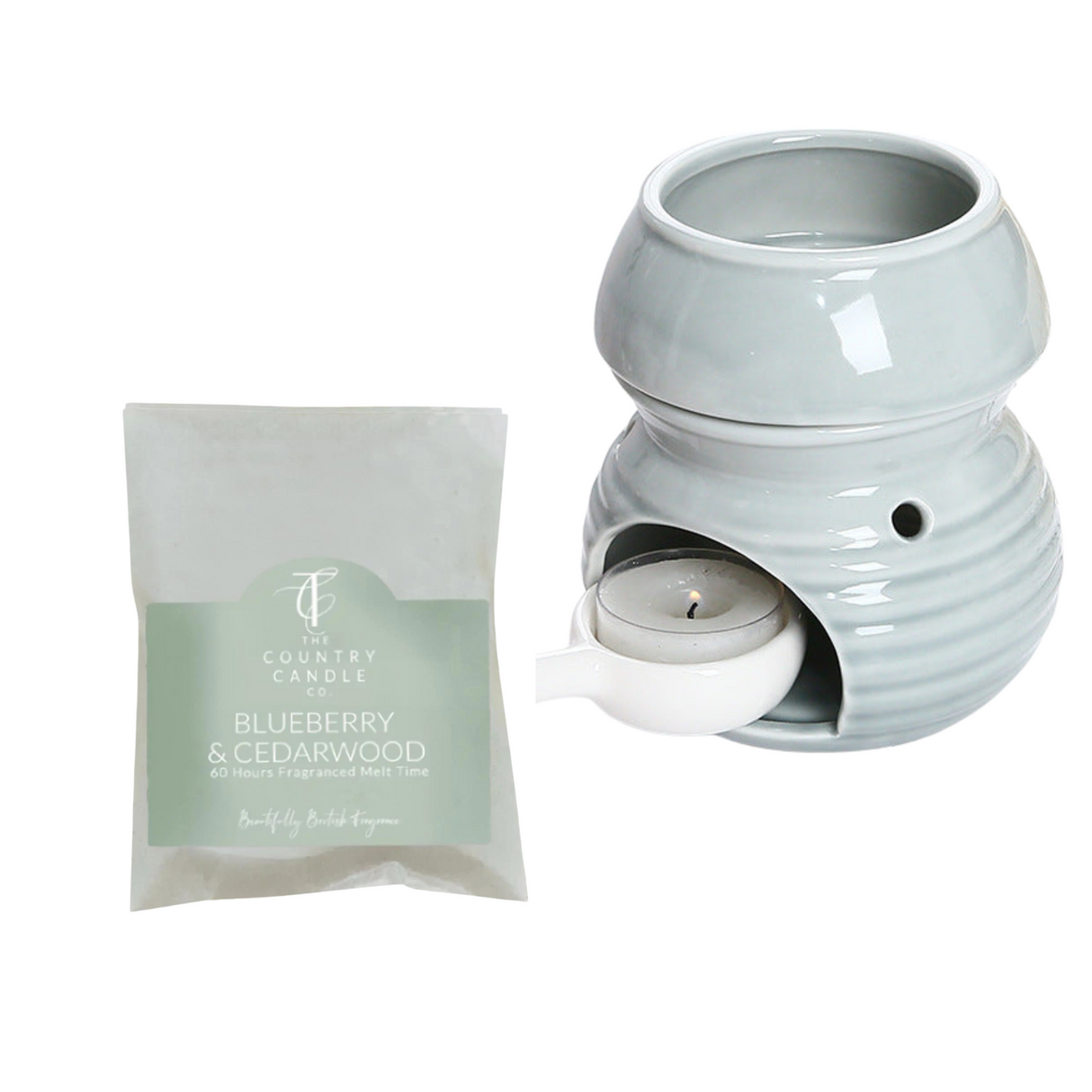 Wax Melt Burner with Tea Light Spoon - Free Country Candle Wax Melt