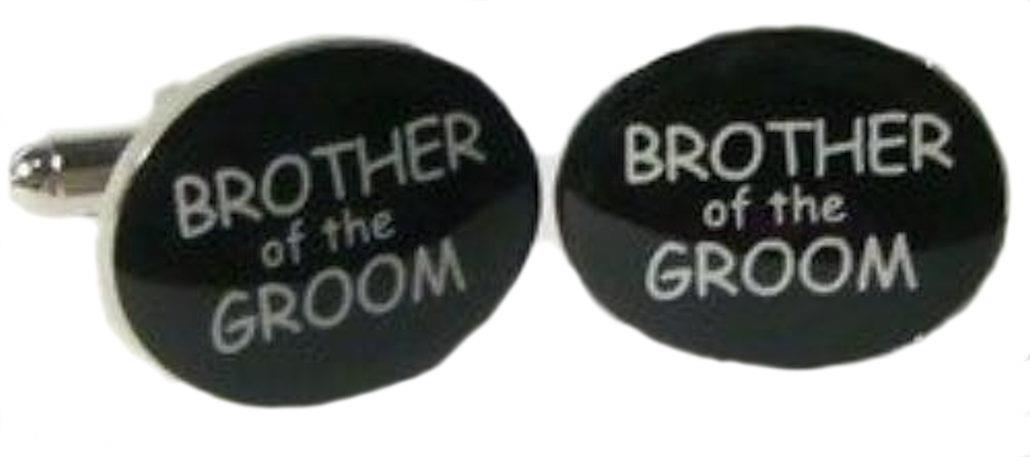 Black & Silver Male Wedding Cufflinks - Brother of the Groom