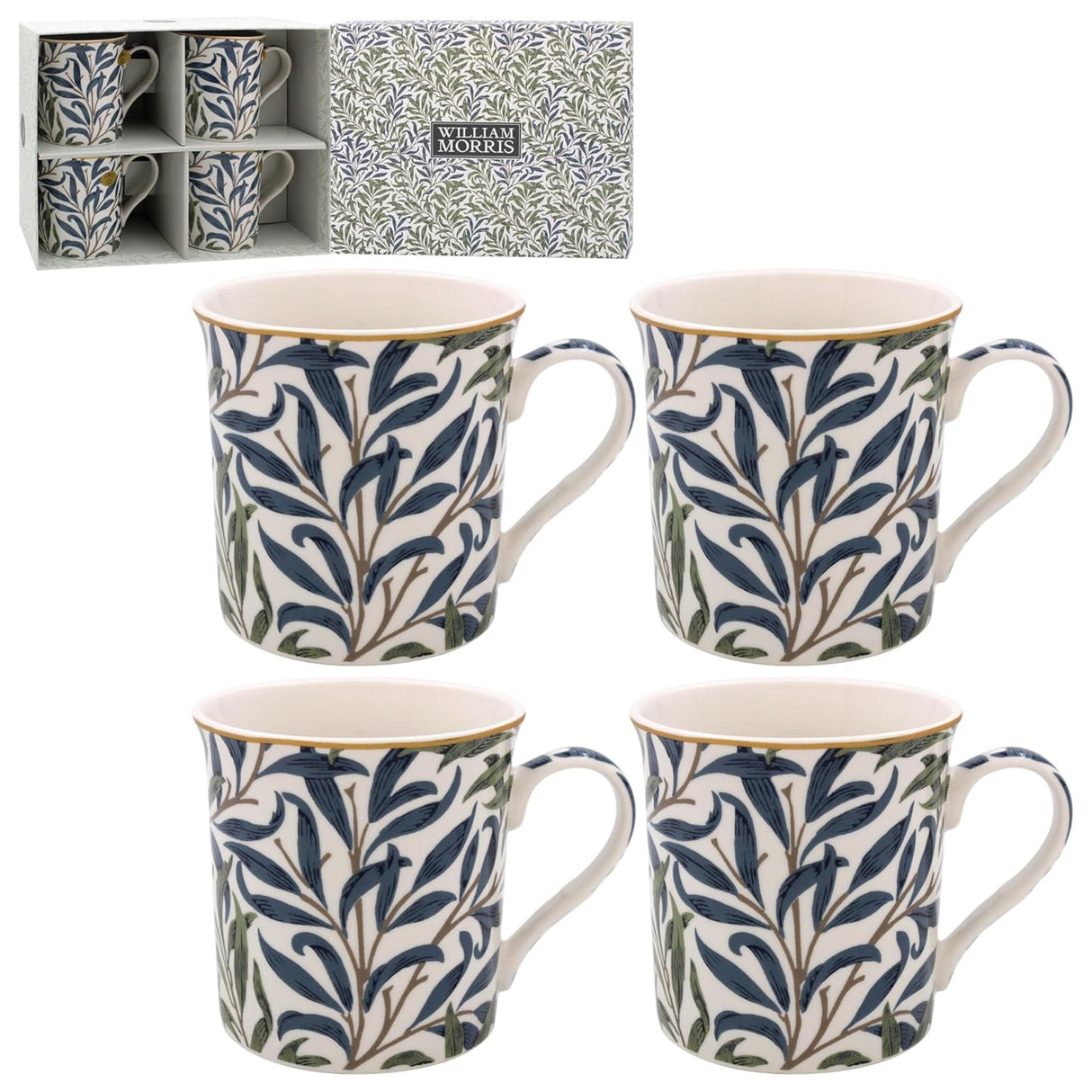 William Morris 4 Mug Gift Set - Willow Bough Classic