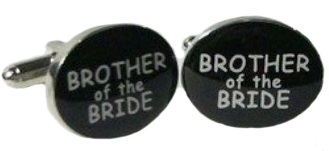 Black & Silver Male Wedding Cufflinks - Brother of the Bride