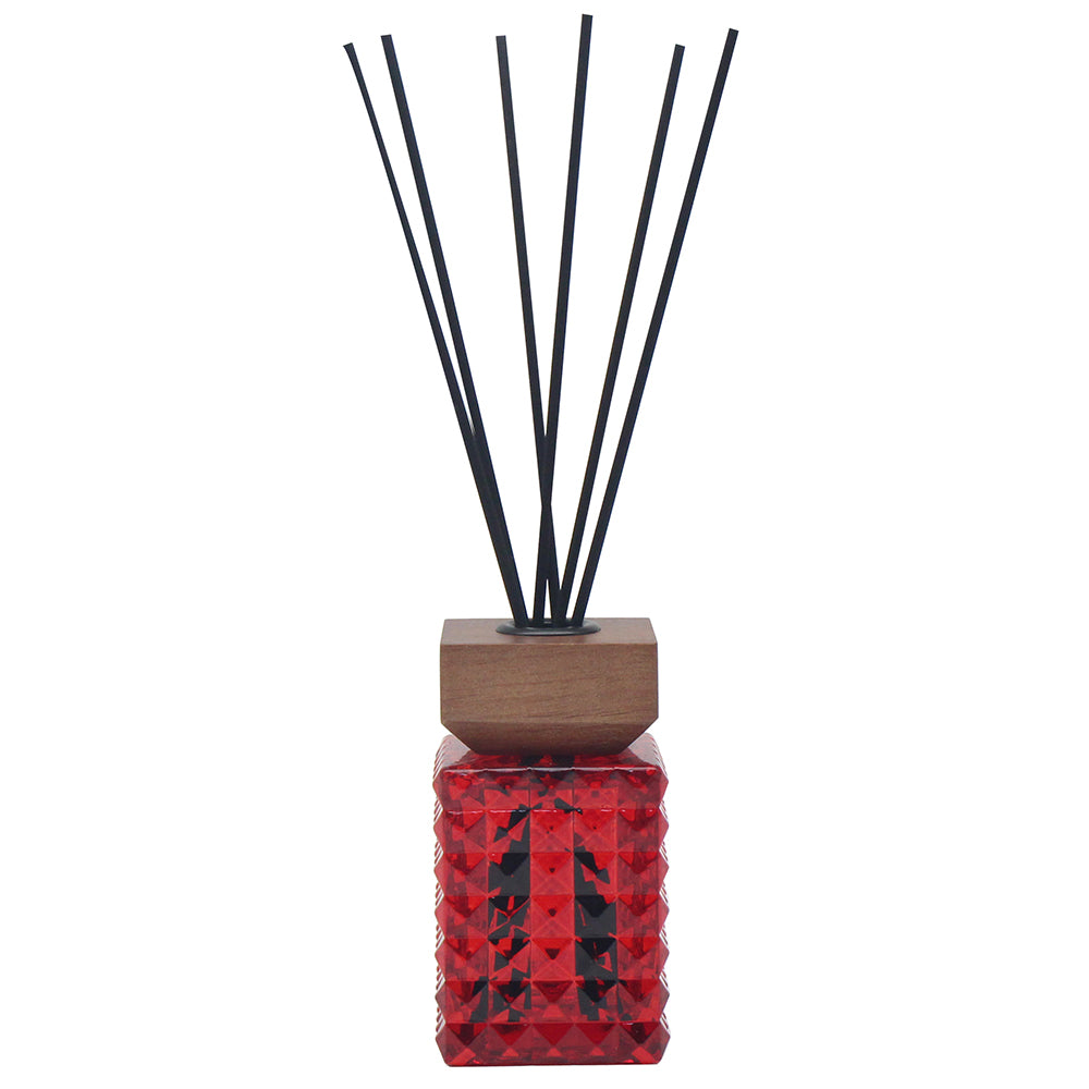 Christmas Square Cut Glass Reed Diffuser 120ml - Various Colours