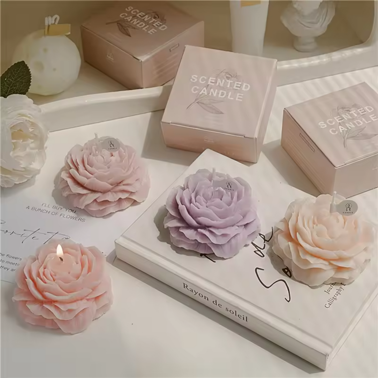 Peony Flower Scented Candles