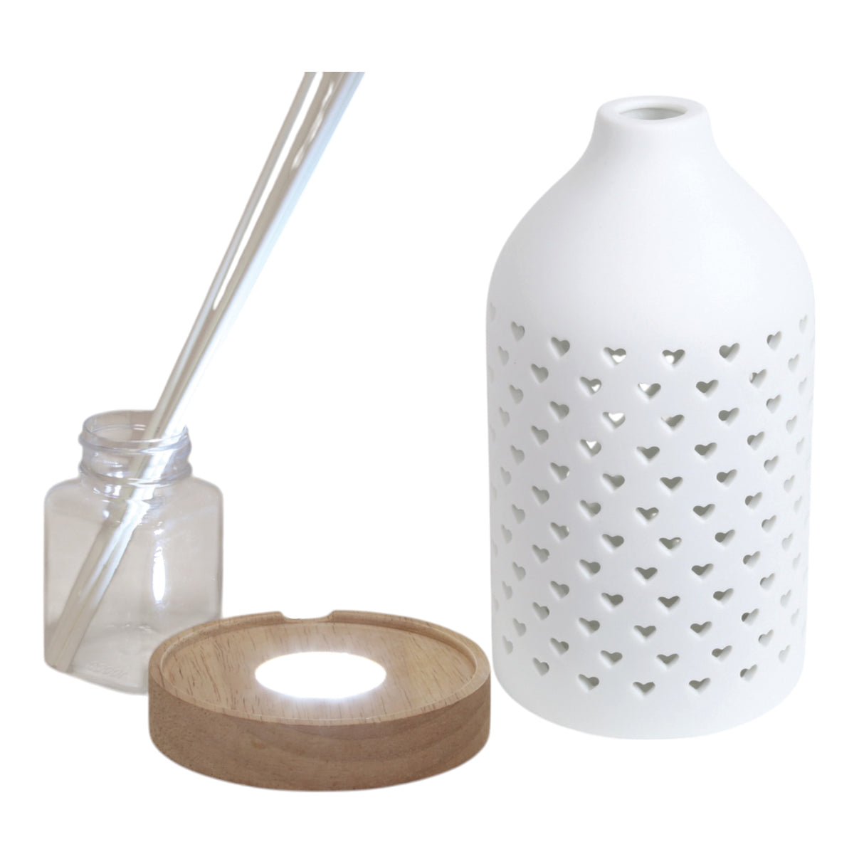 Aroma LED Ceramic Reed Diffuser hearts