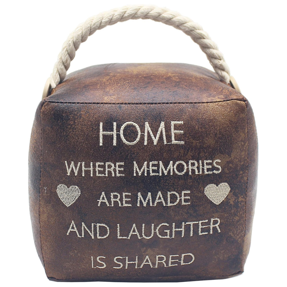 Brown Faux Leather Doorstop - Home