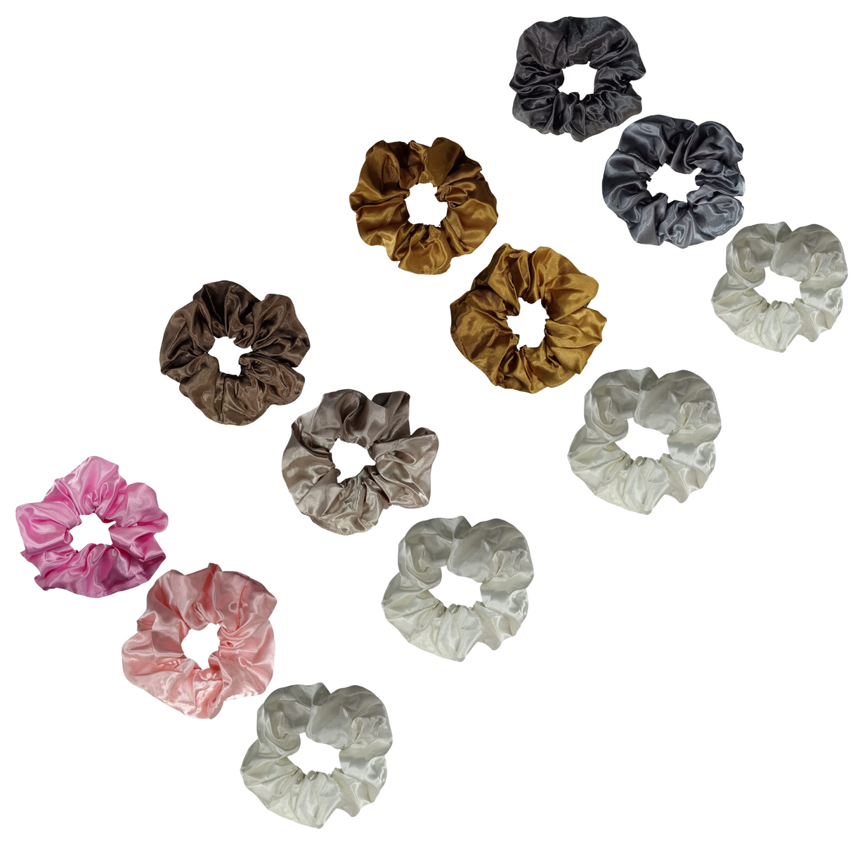 Ponytail Silk Hair Scrunchie (3 Pack) - Various Colours