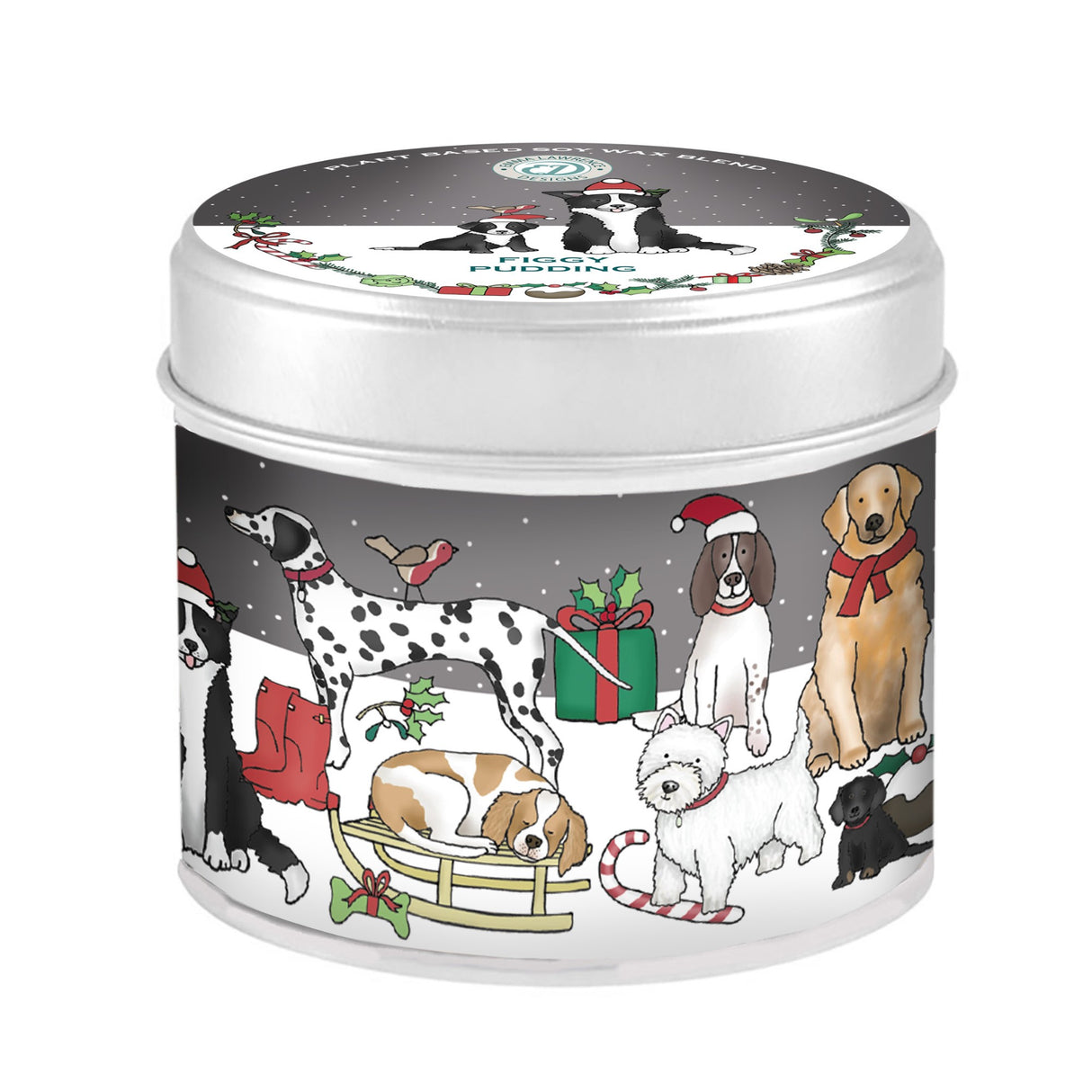 Emma Lawrence Christmas Candle Tin figgy pudding