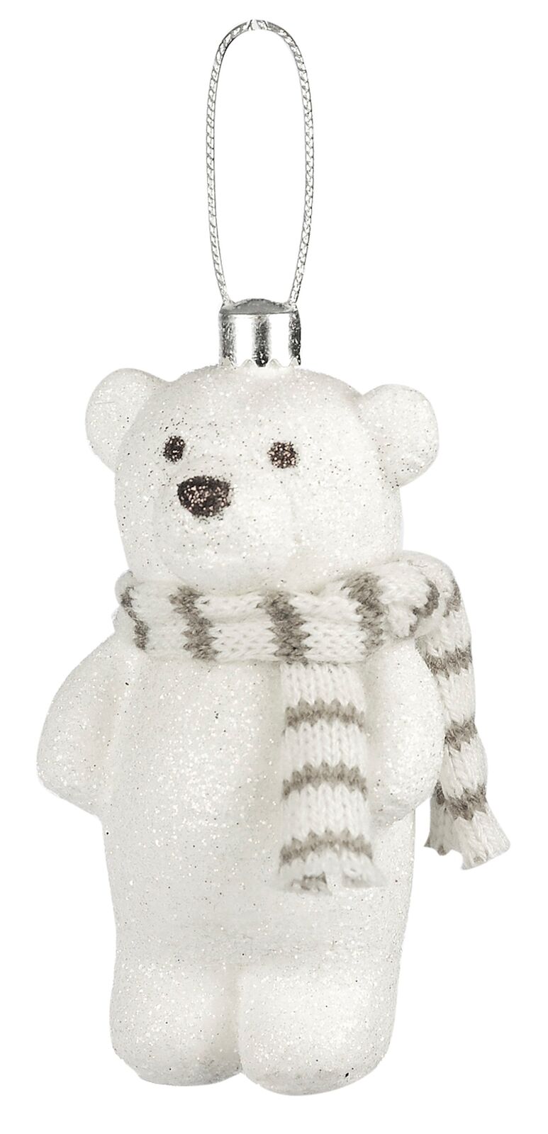 Weiste Christmas Tree Decorations Set of 2 - Snow Glitter Bear Beige