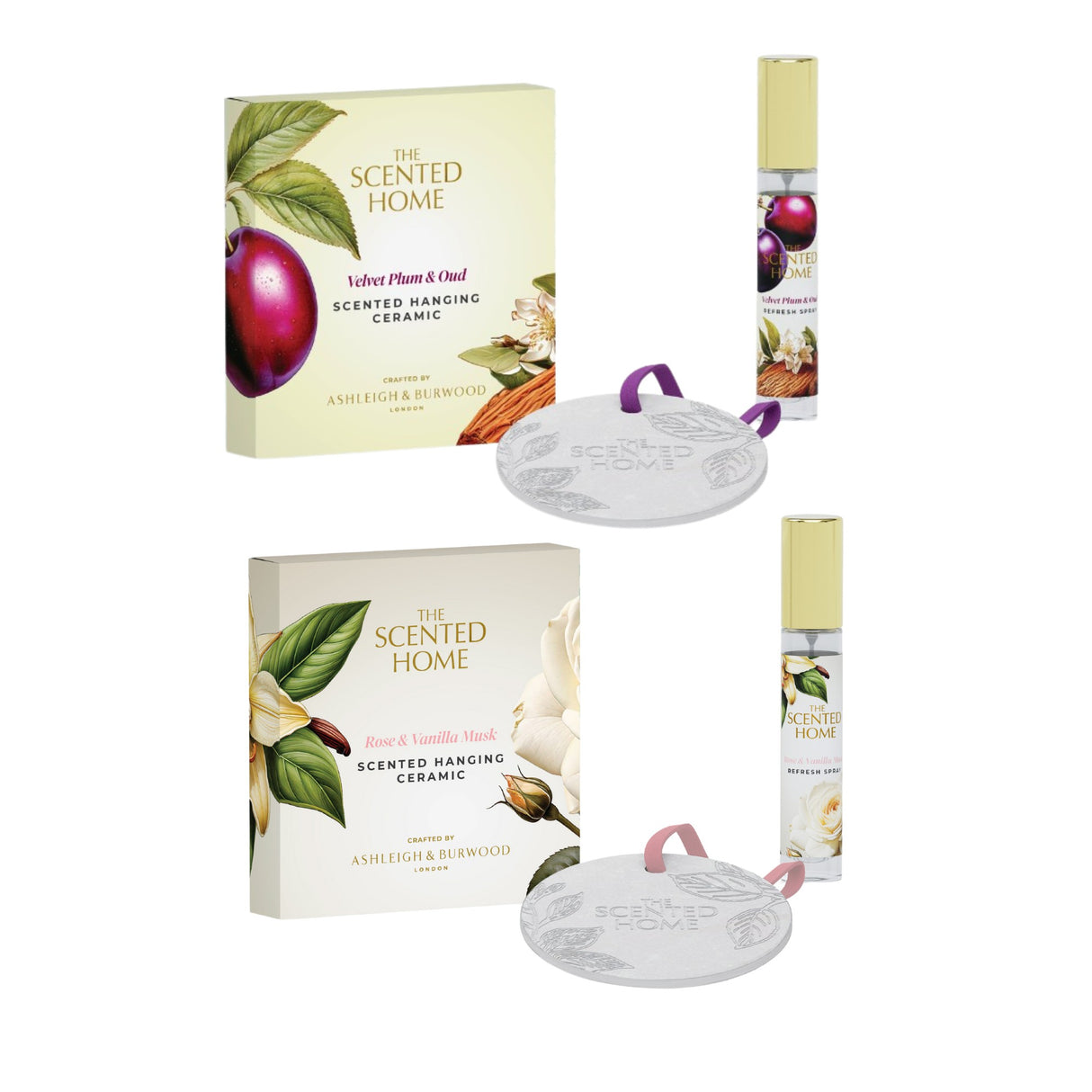 Ashleigh & Burwood Scented Home Hanging Ceramic & Refresher Spray - Seasonal Fragrances